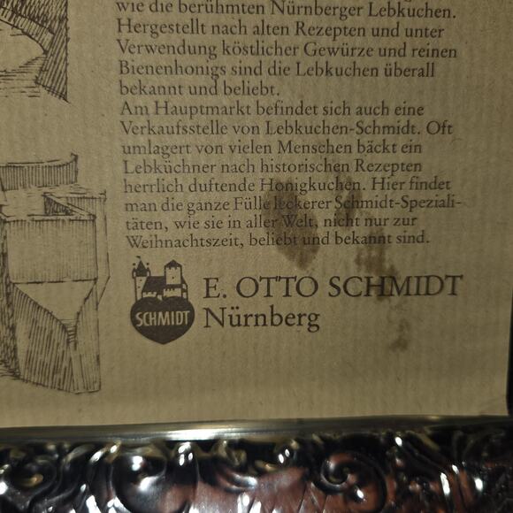 1984 E Otto Schmidt Lebkuchen Large Biscuit Cookie Tin Box West Germany - Picture 13 of 16